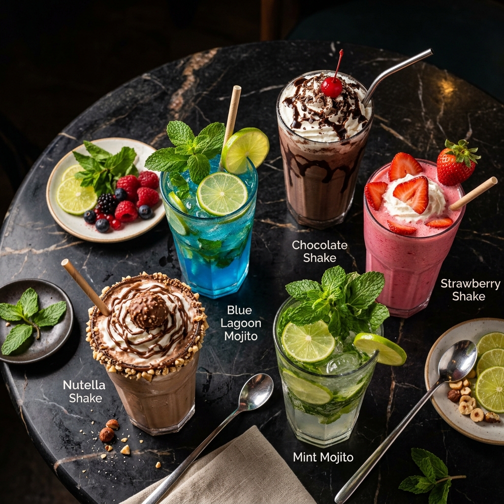 Thick gourmet milkshakes and coolers